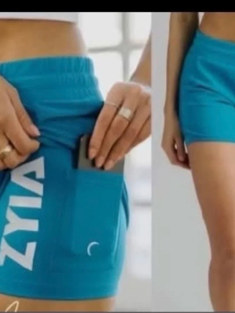 NWT ZYIA Teal Athletic Drawstring Shorts